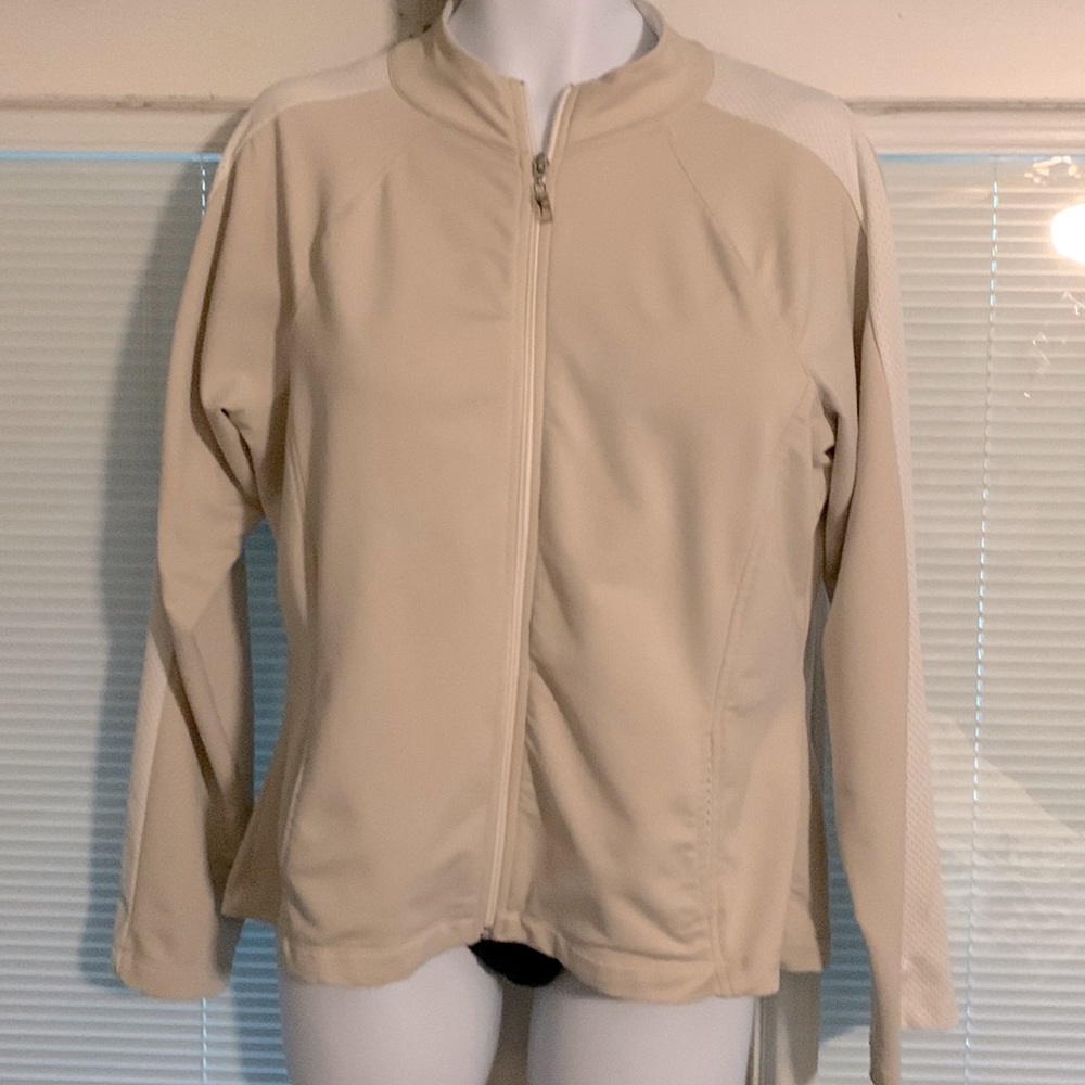 Vintage Danskin zip-up tennis or track jacket with mock collar